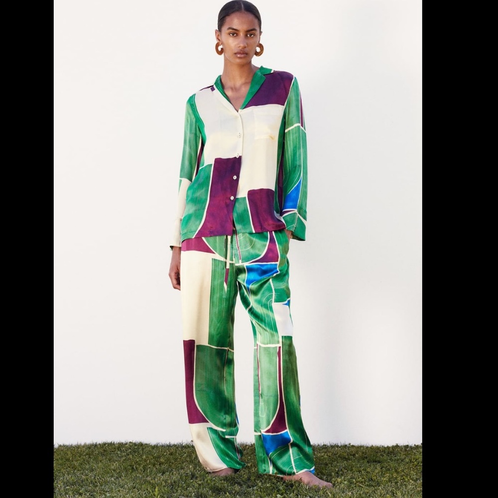 Zara printed silk shirt limited edition